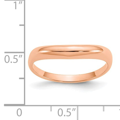 14KT Rose Gold Polished Wave Band Ring, 14KT Rose Gold Polished Wave Band Ring - Legacy Saint Jewelry