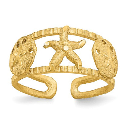 14KT Yellow Gold Starfish Toe Ring, 14KT Yellow Gold Starfish Toe Ring - Legacy Saint Jewelry