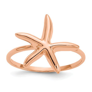 14KT Rose Gold Starfish Ring, 14KT Rose Gold Starfish Ring - Legacy Saint Jewelry