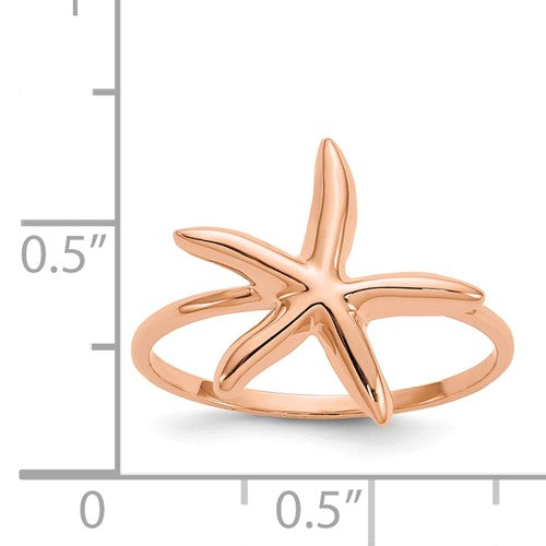 14KT Rose Gold Starfish Ring, 14KT Rose Gold Starfish Ring - Legacy Saint Jewelry