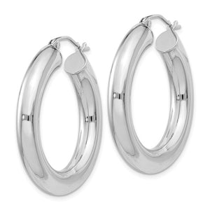 Sterling Silver Polished Hoop Earrings 30mm, Sterling Silver Polished Hoop Earrings 30mm - Legacy Saint Jewelry