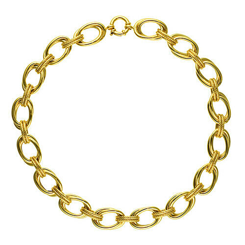 14KT Yellow Gold Large Oval Link Toggle Necklace, 14KT Yellow Gold Large Oval Link Toggle Necklace - Legacy Saint Jewelry
