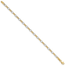 Load image into Gallery viewer, 14KT Yellow Gold + White Gold Polished Open Link Bracelet, 14KT Yellow Gold + White Gold Polished Open Link Bracelet - Legacy Saint Jewelry