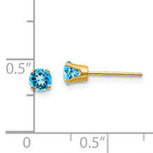 Load image into Gallery viewer, 14KT Yellow Gold Round Blue Topaz Stud Earrings 4mm, 14KT Yellow Gold Round Blue Topaz Stud Earrings 4mm - Legacy Saint Jewelry