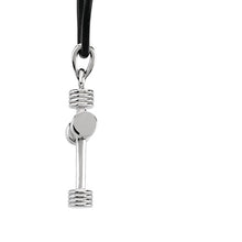 Load image into Gallery viewer, Sterling Silver Tubular Cross Black Leather Cord Necklace 18&quot;, Sterling Silver Tubular Cross Black Leather Cord Necklace 18&quot; - Legacy Saint Jewelry