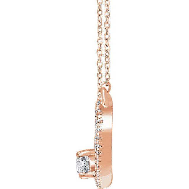 14KT Rose Gold Diamond Two Stone Bar Necklace, 14KT Rose Gold Diamond Two Stone Bar Necklace - Legacy Saint Jewelry