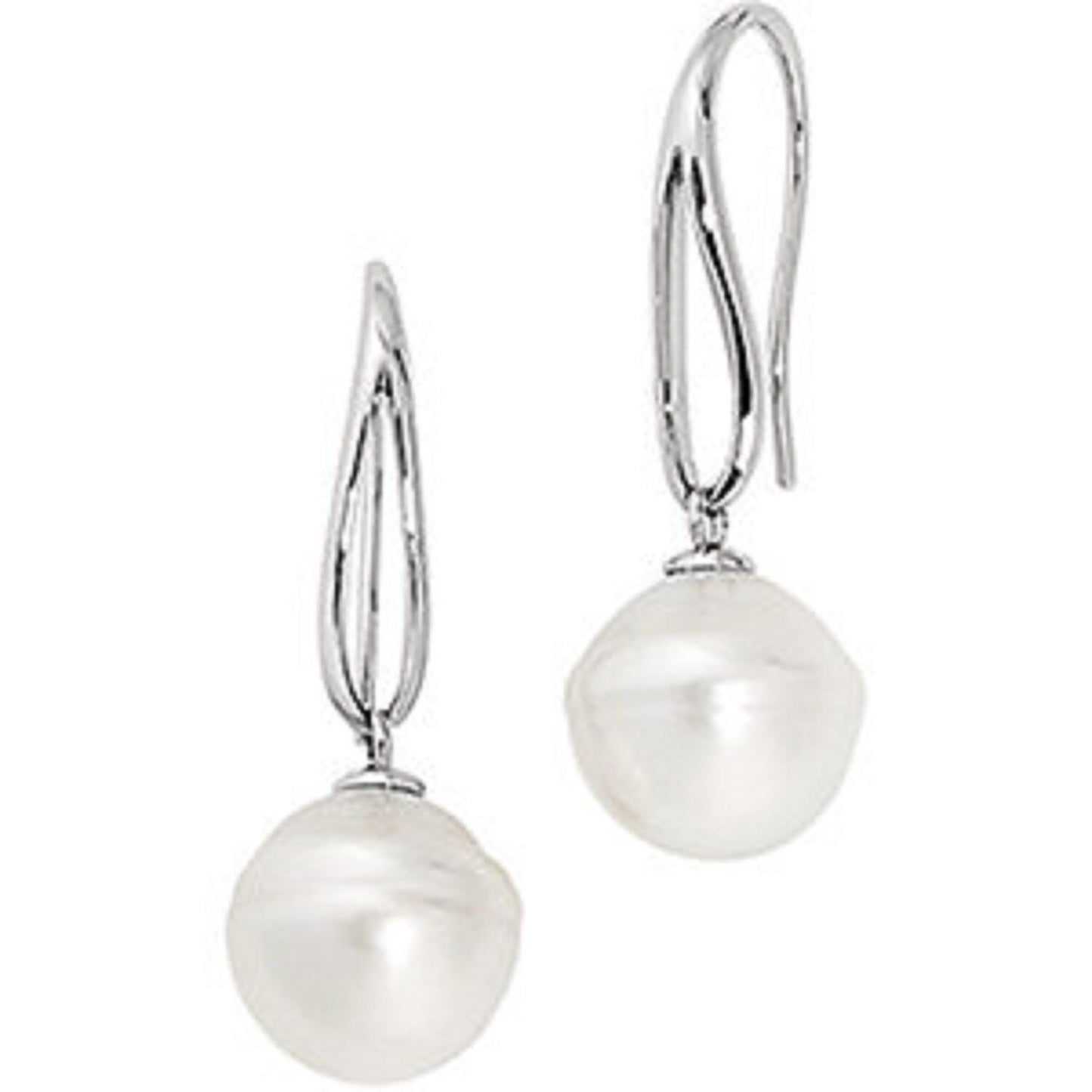14KT White Gold Paspaley Pearl Unique Hook Earrings, 14KT White Gold Paspaley Pearl Unique Hook Earrings - Legacy Saint Jewelry