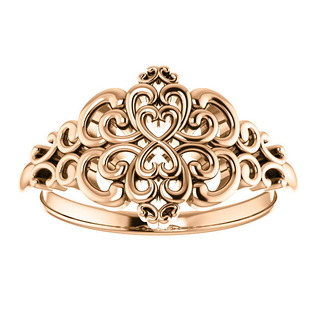 14KT Rose Gold Vintage-Inspired Filigree Ring – LSJ