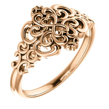 Load image into Gallery viewer, 14KT Rose Gold Vintage-Inspired Filigree Ring, 14KT Rose Gold Vintage-Inspired Filigree Ring - Legacy Saint Jewelry