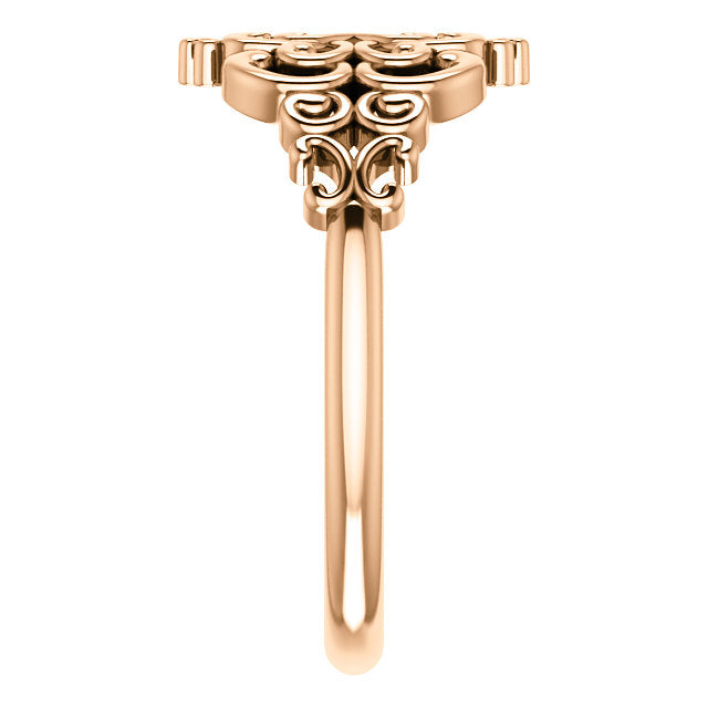 14KT Rose Gold Vintage-Inspired Filigree Ring, 14KT Rose Gold Vintage-Inspired Filigree Ring - Legacy Saint Jewelry