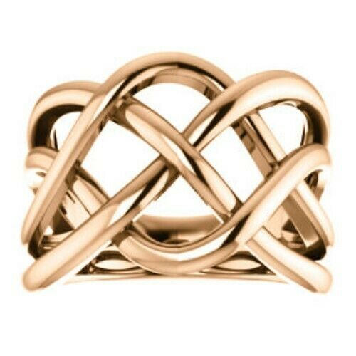 14KT Rose Gold Polished Artistic Weave Ring, 14KT Rose Gold Polished Artistic Weave Ring - Legacy Saint Jewelry