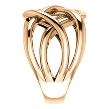Load image into Gallery viewer, 14KT Rose Gold Polished Artistic Weave Ring, 14KT Rose Gold Polished Artistic Weave Ring - Legacy Saint Jewelry