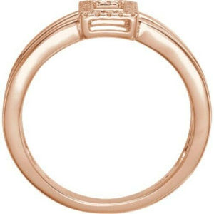 14KT Rose Gold Pave Diamond Geometric Ring, 14KT Rose Gold Pave Diamond Geometric Ring - Legacy Saint Jewelry