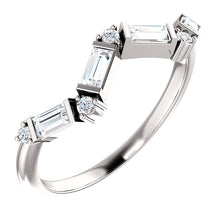 Load image into Gallery viewer, 14KT White Gold Diamond Baguette Ring, 14KT White Gold Diamond Baguette Ring - Legacy Saint Jewelry