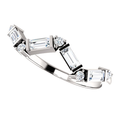 14KT White Gold Diamond Baguette Ring, 14KT White Gold Diamond Baguette Ring - Legacy Saint Jewelry