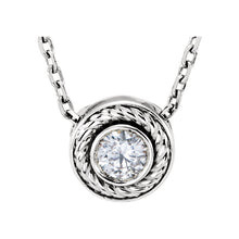 Load image into Gallery viewer, 14KT White Gold Diamond Bezel Rope Chain Necklace, 14KT White Gold Diamond Bezel Rope Chain Necklace - Legacy Saint Jewelry