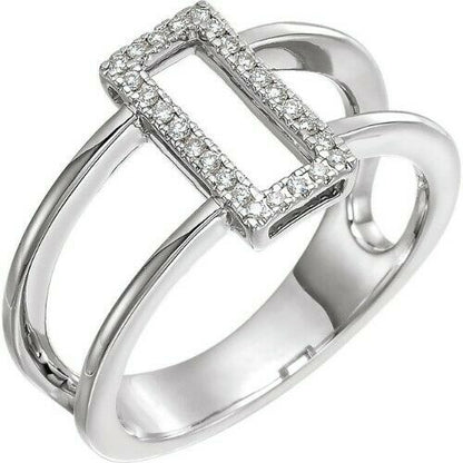 14KT White Gold Pave Diamond Geometric Ring, 14KT White Gold Pave Diamond Geometric Ring - Legacy Saint Jewelry