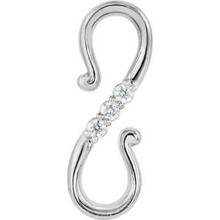 Load image into Gallery viewer, 14KT White Gold Diamond S-Hook Extender Clasp, 14KT White Gold Diamond S-Hook Extender Clasp - Legacy Saint Jewelry