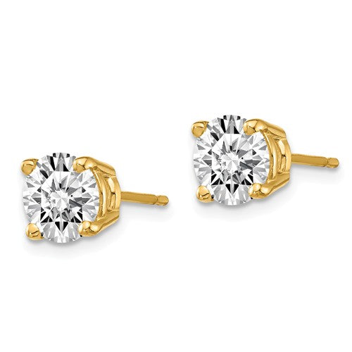 14KT Yellow Gold 2 CTW Lab Diamond 4 Prong Stud Earrings, 14KT Yellow Gold 2 CTW Lab Diamond 4 Prong Stud Earrings - Legacy Saint Jewelry