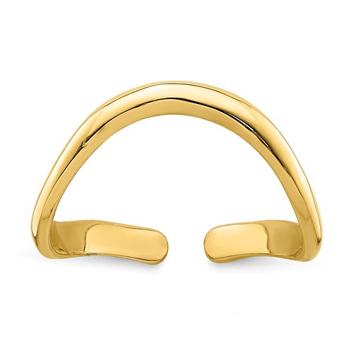 14KT Yellow Gold Polished Wave Toe Ring, 14KT Yellow Gold Polished Wave Toe Ring - Legacy Saint Jewelry